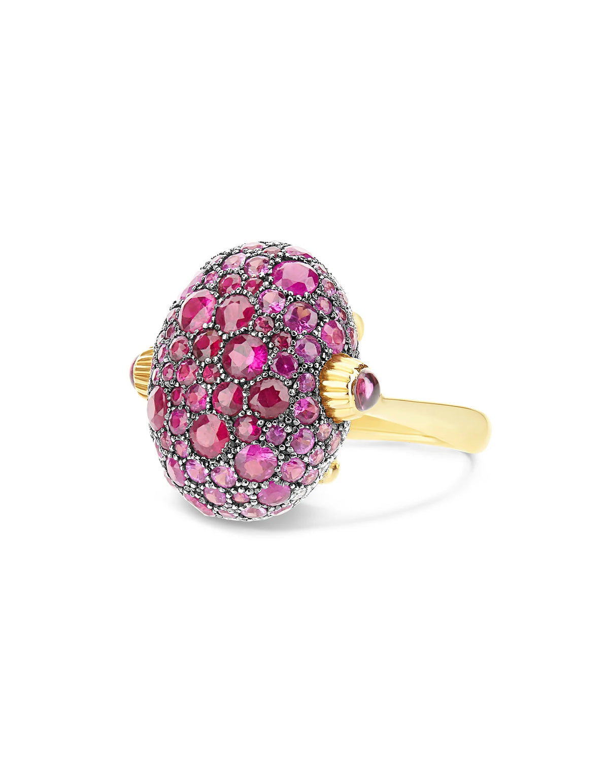 Nanis Reverse Gold, Pink Sapphires, Rubies, White Australian Opal and Diamonds Double Face Ring (Large) - Orsini Jewellers