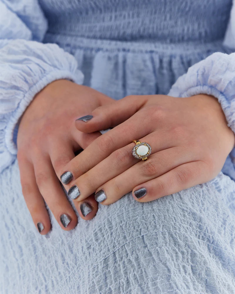 Nanis Reverse Gold, Pink Sapphires, Rubies, White Australian Opal and Diamonds Double Face Ring (Medium) - Orsini Jewellers