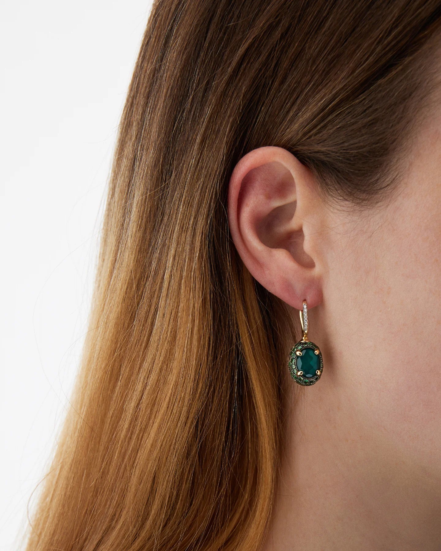 Nanis Reverse Gold, Sapphire, Tsavorite, Amethyst, Green Labradorite and Rock Crystal Double Face Earrings (Medium) - Orsini Jewellers