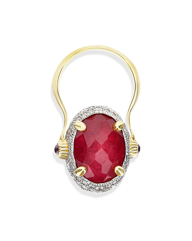 Nanis Reverse Gold, Rubies, Diamonds and Rock Crystal Double Face Ring (Large) - Orsini Jewellers