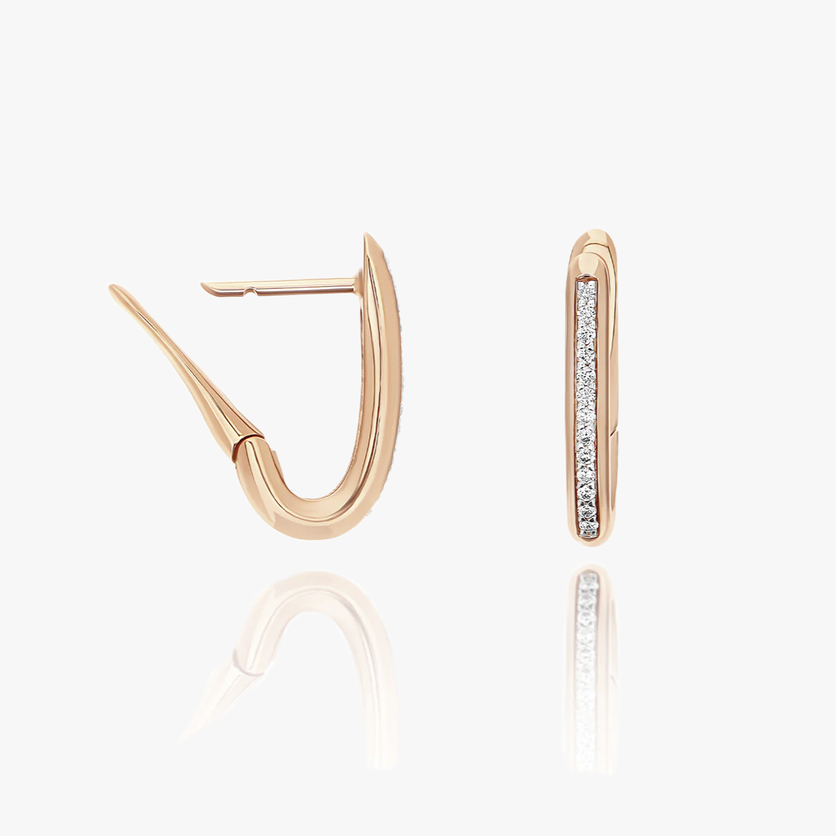 Nanis rose gold and diamond hoop earrings