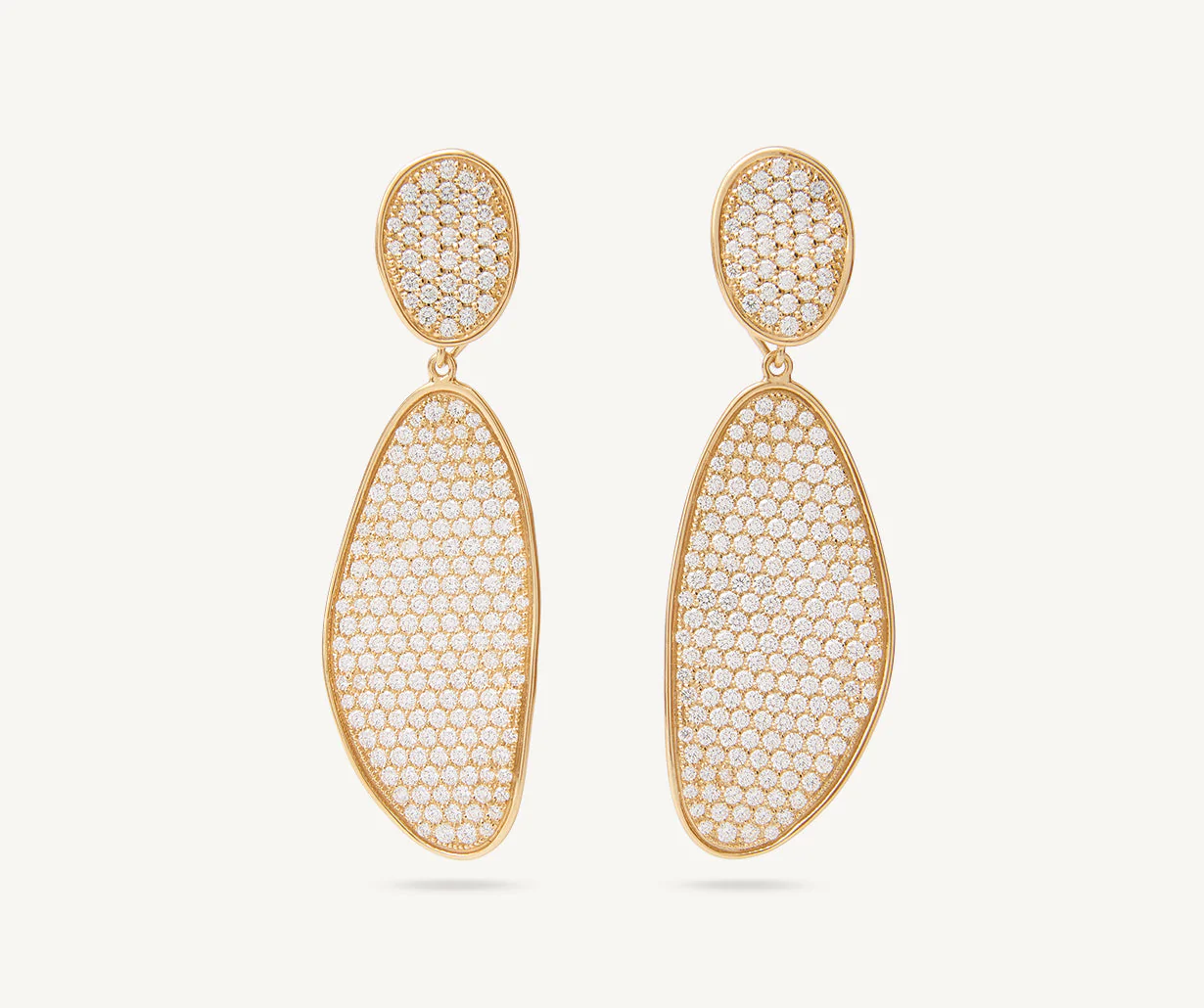 18k Gold and Diamond Lunaria Earrings