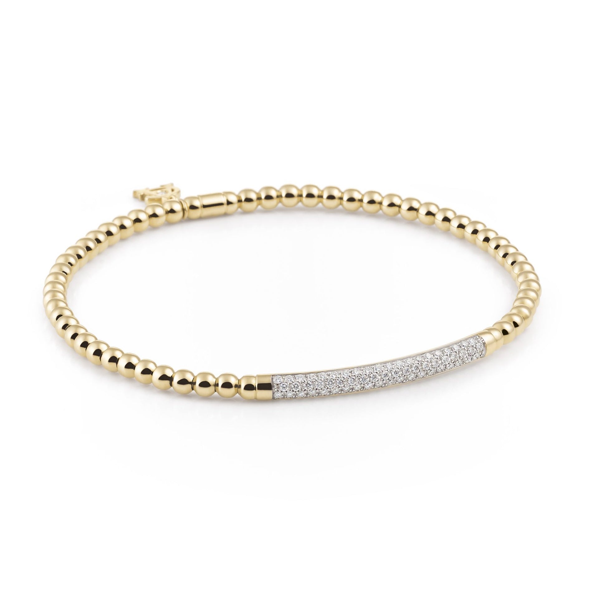 Al Coro Stretchy Bracelet in 18k Rose Gold with Pave Diamonds - Orsini Jewellers NZ