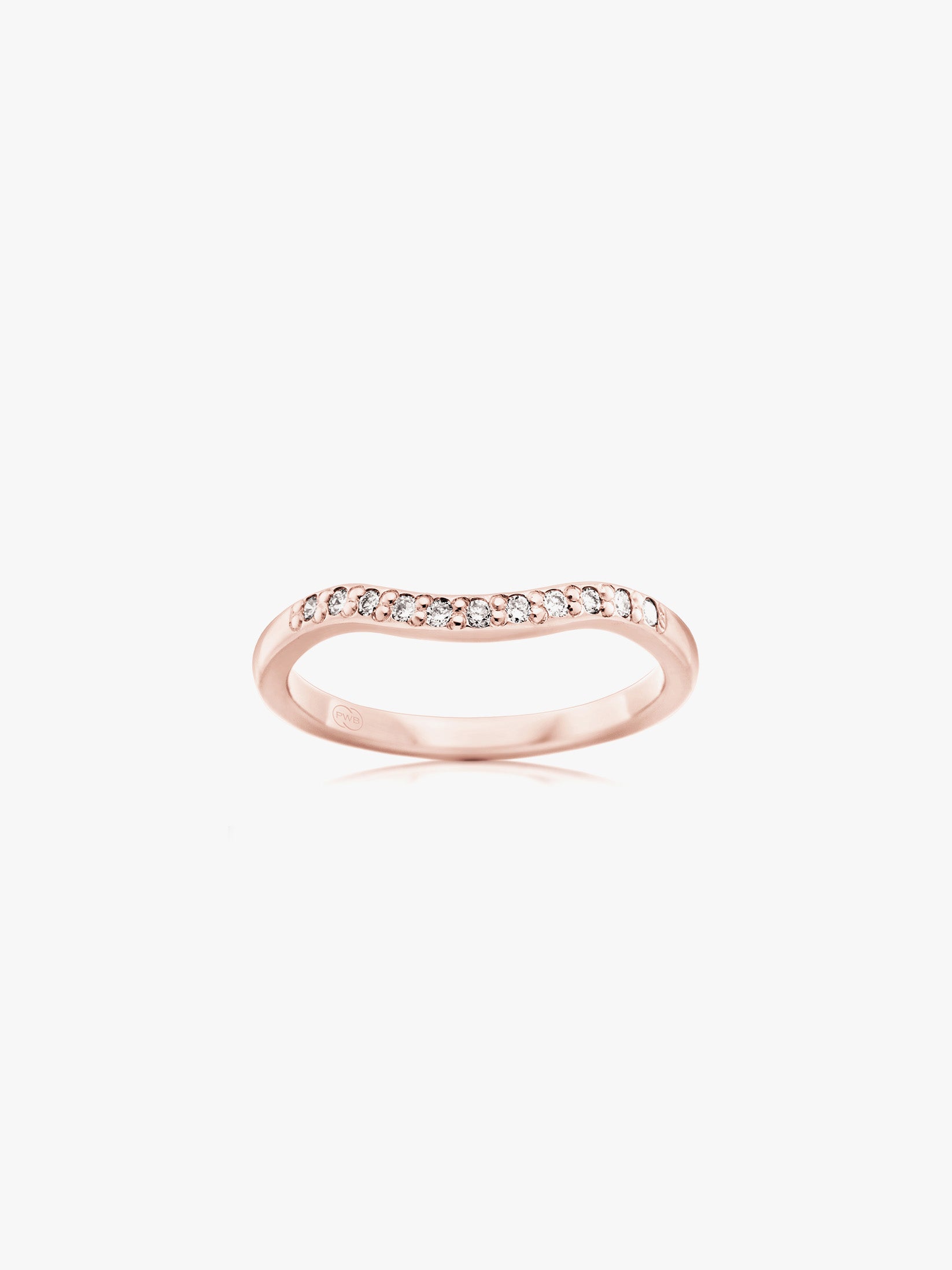 Orsini Diamond Fitted Curve Wedding Ring in Rose Gold