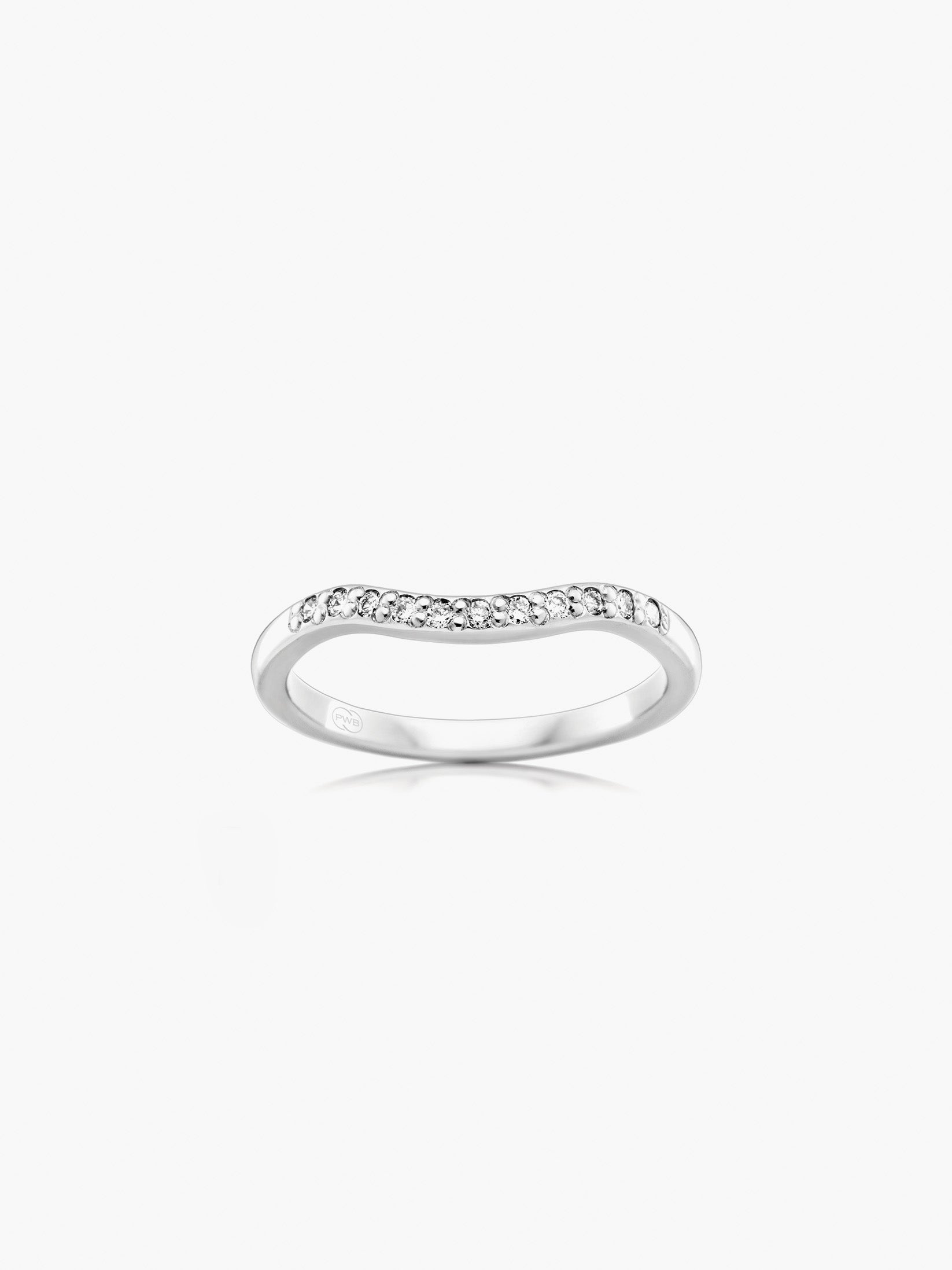 Orsini Diamond Fitted Curve Wedding Ring in White Gold
