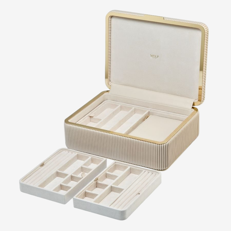 WOLF Bella Large Jewellery Box Bone Colour from Orsini