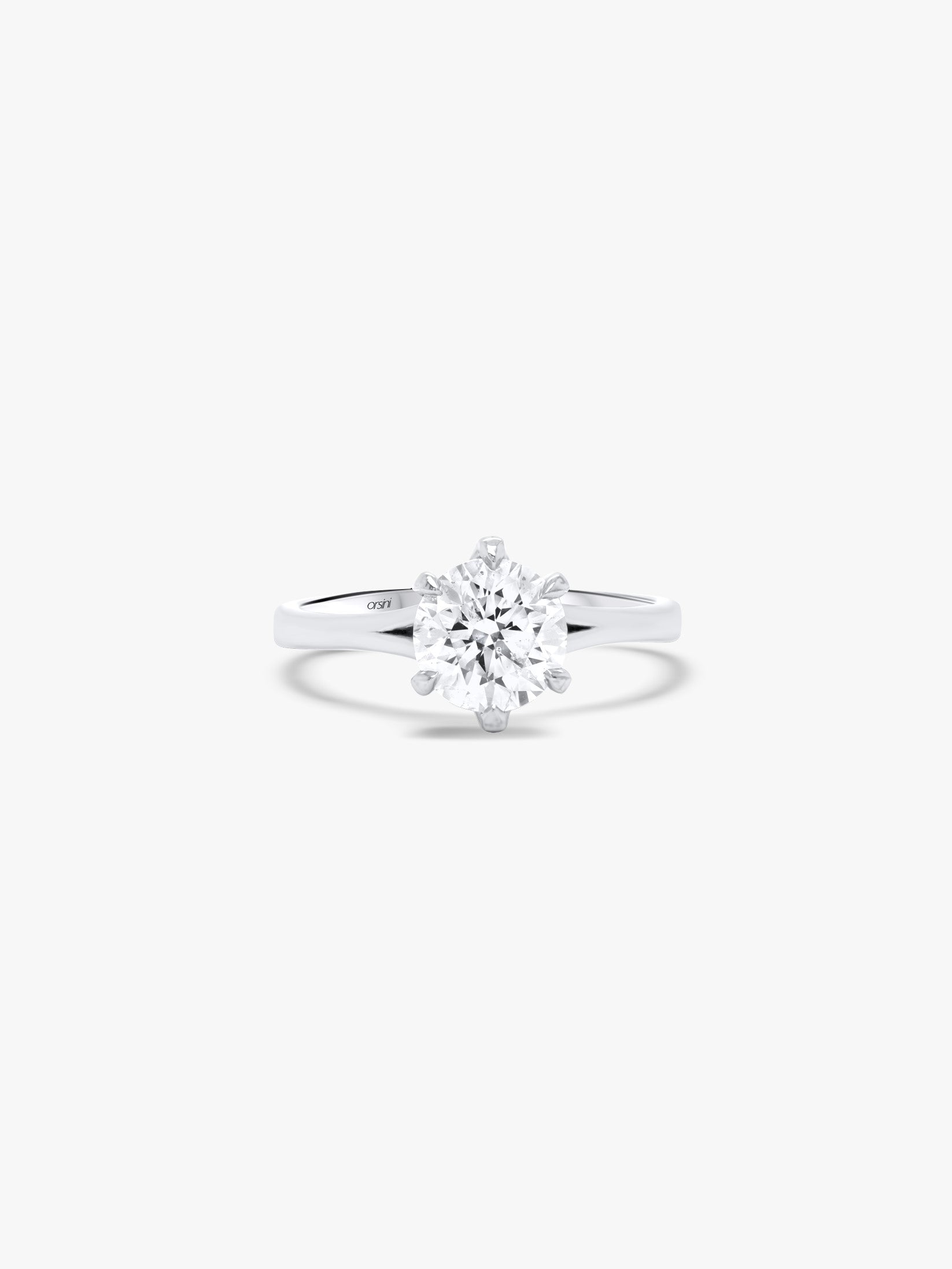 Orsini Fine Jewellery Solitaire Diamond Ring Ducale Design 18k White Gold