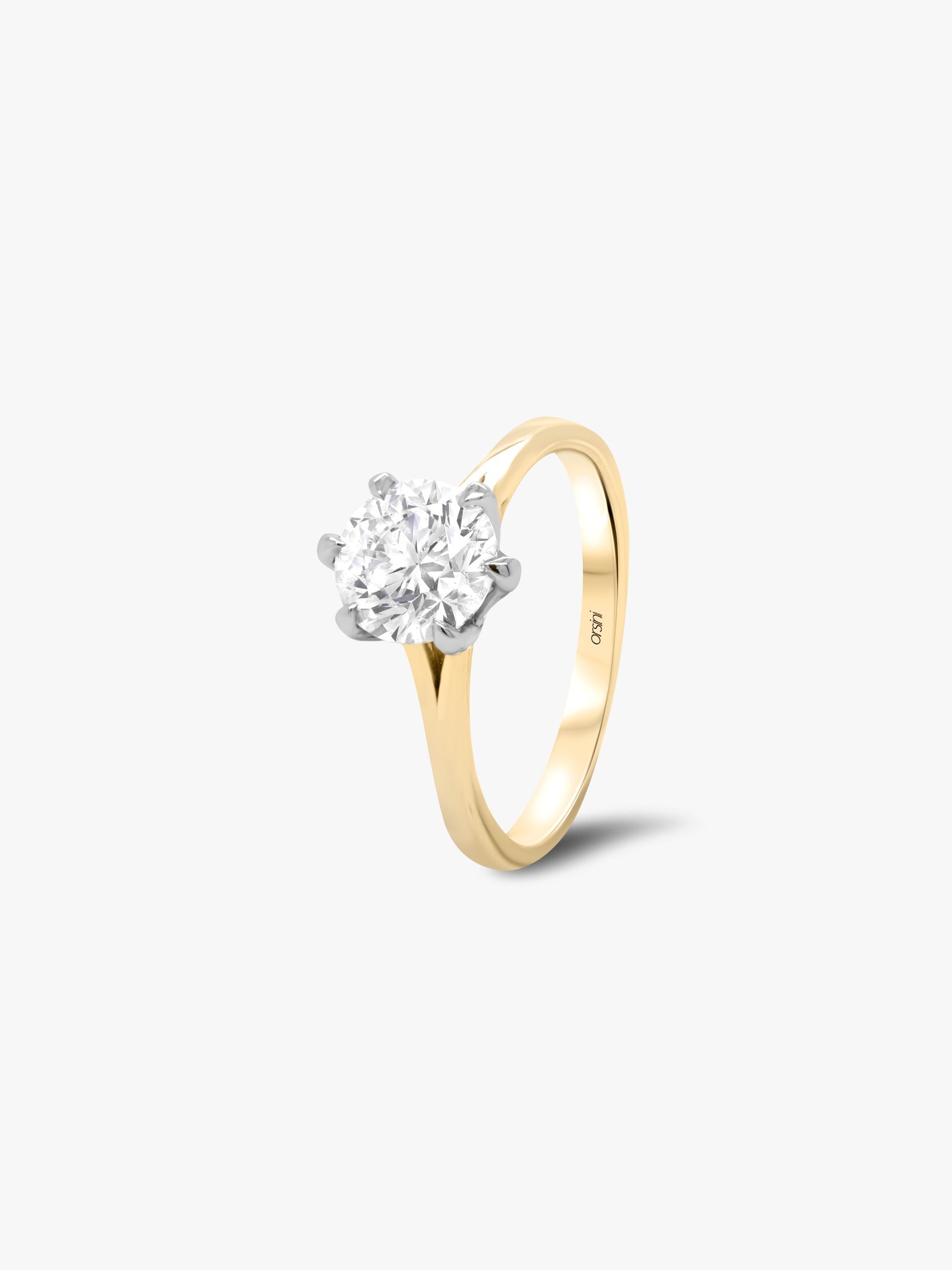 Orsini Fine Jewellery Solitaire Diamond Ring Ducale Design Yellow Gold
