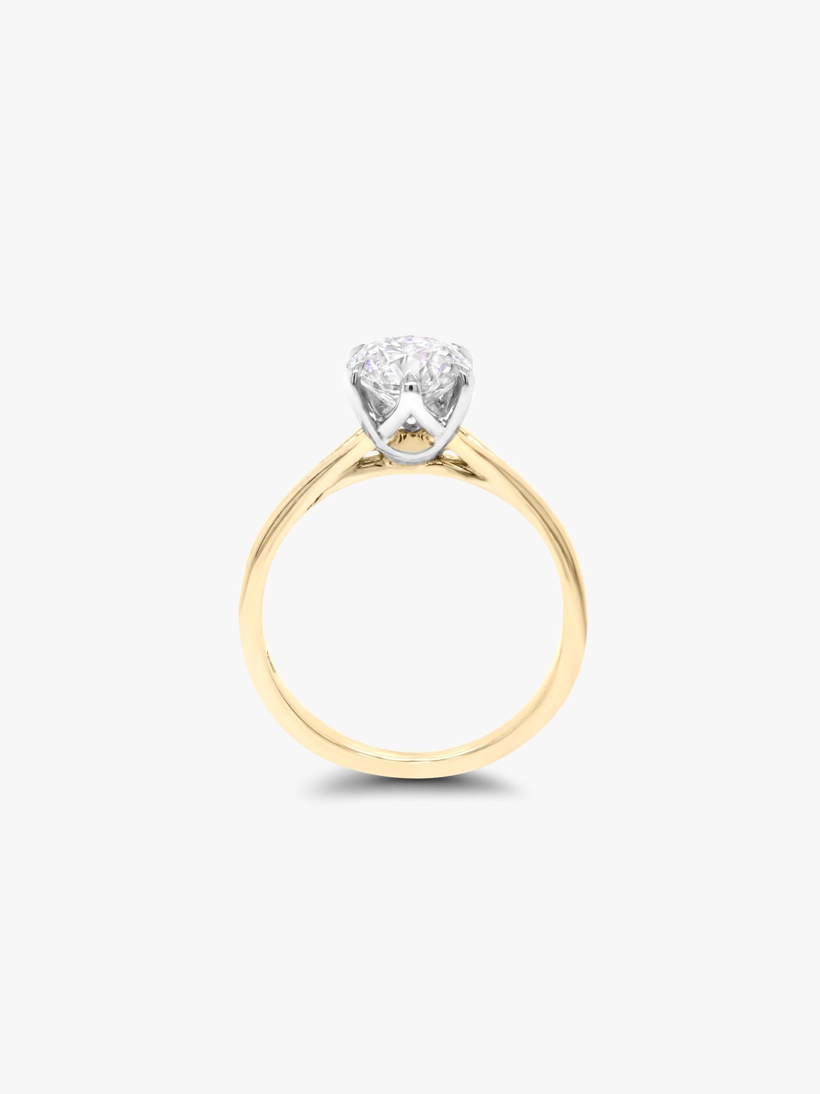 Orsini Fine Jewellery Solitaire Diamond Ring Ducale Design Yellow Gold Side View