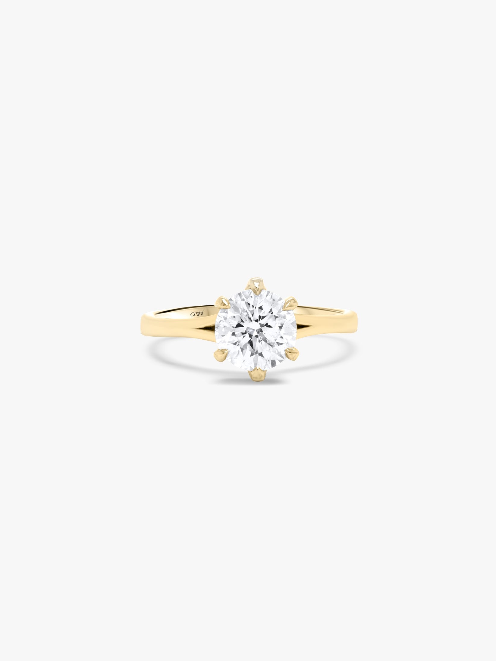 Orsini Fine Jewellery Solitaire Diamond Ring Ducale Design 18k Yellow Gold 