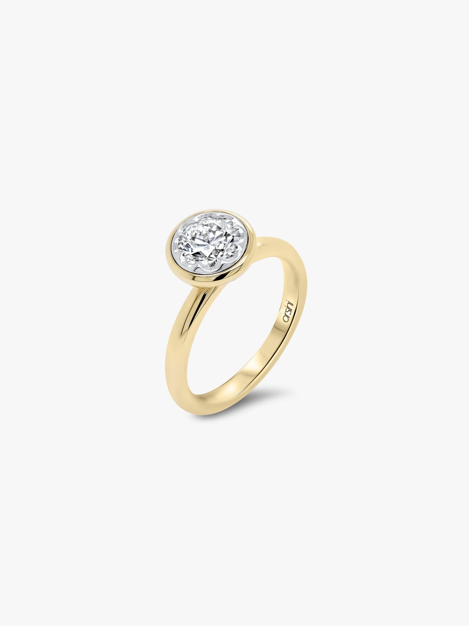 Orsini Fine Jewellery Solitaire Diamond Ring Rosa Design 18k Yellow Gold