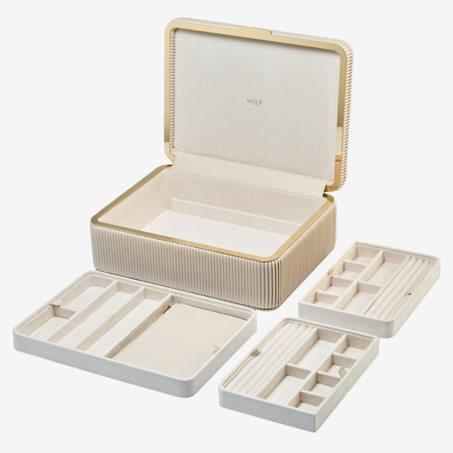 WOLF Bella Large Jewellery Box Bone Colour Orsini