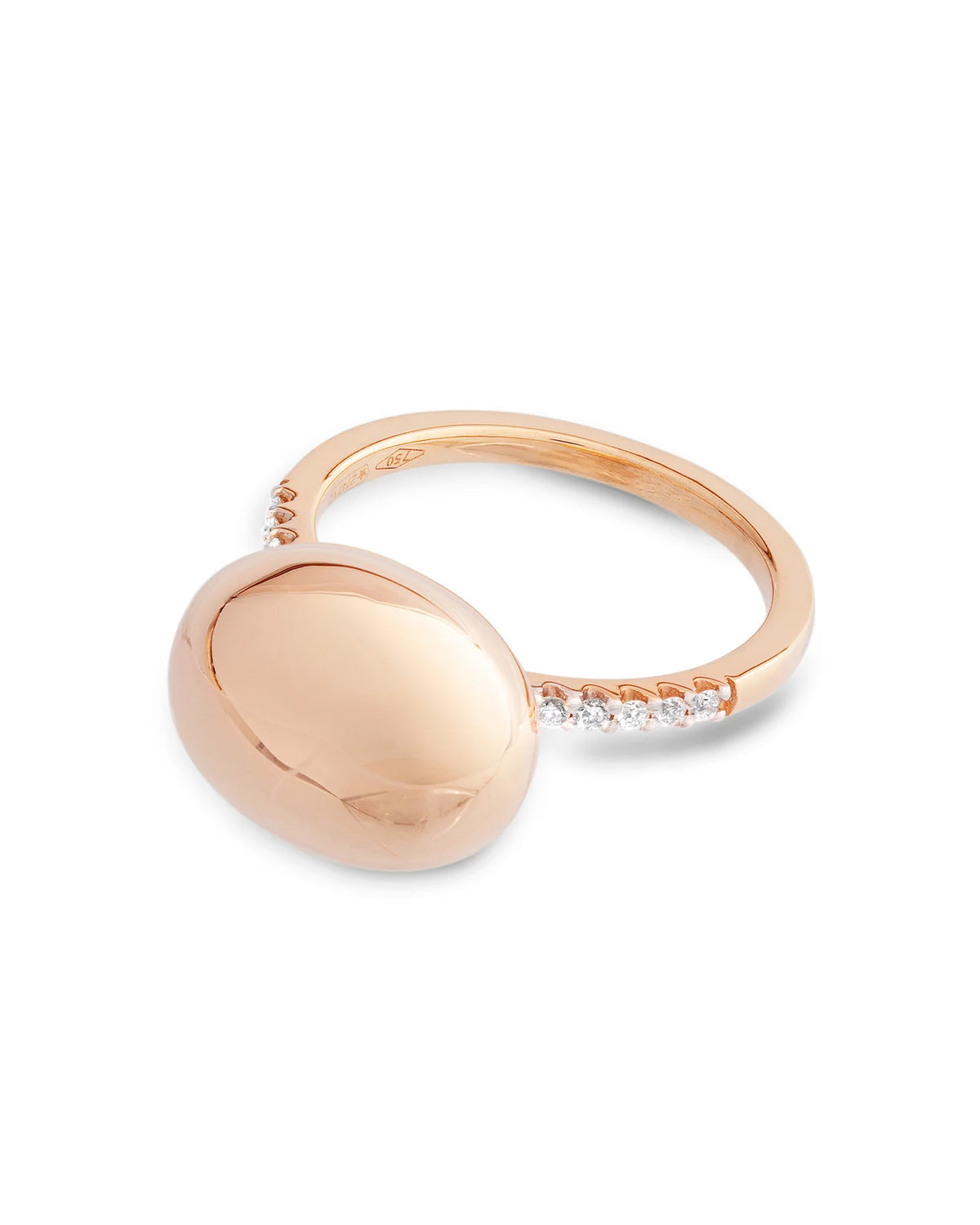 Elite Rose Gold Boule and Diamonds Pavé Ring (Large) - Orsini Jewellers