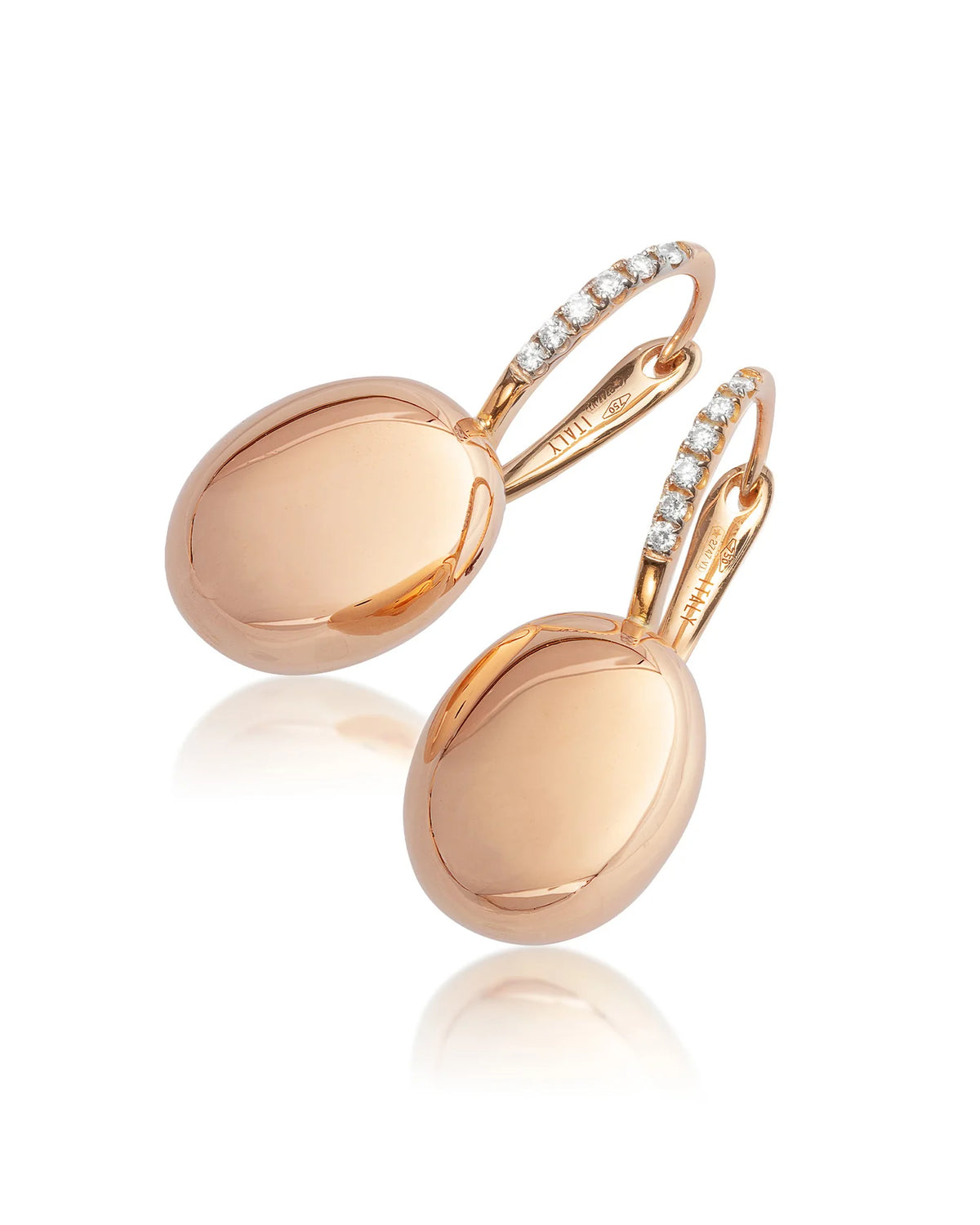 Nanis Elite Rose Gold Boules Earrings with Diamonds - Orsini Jewellers