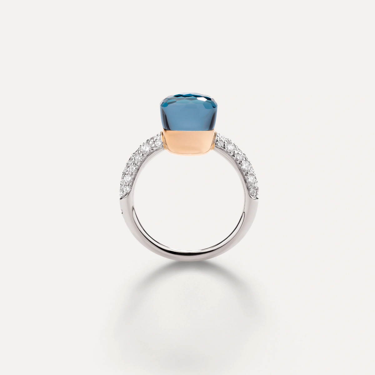 Side View Pomellato_nudo-petit-ring-white-gold-18kt-rose-gold-18kt-blue-london-topaz-turquoise-diamond