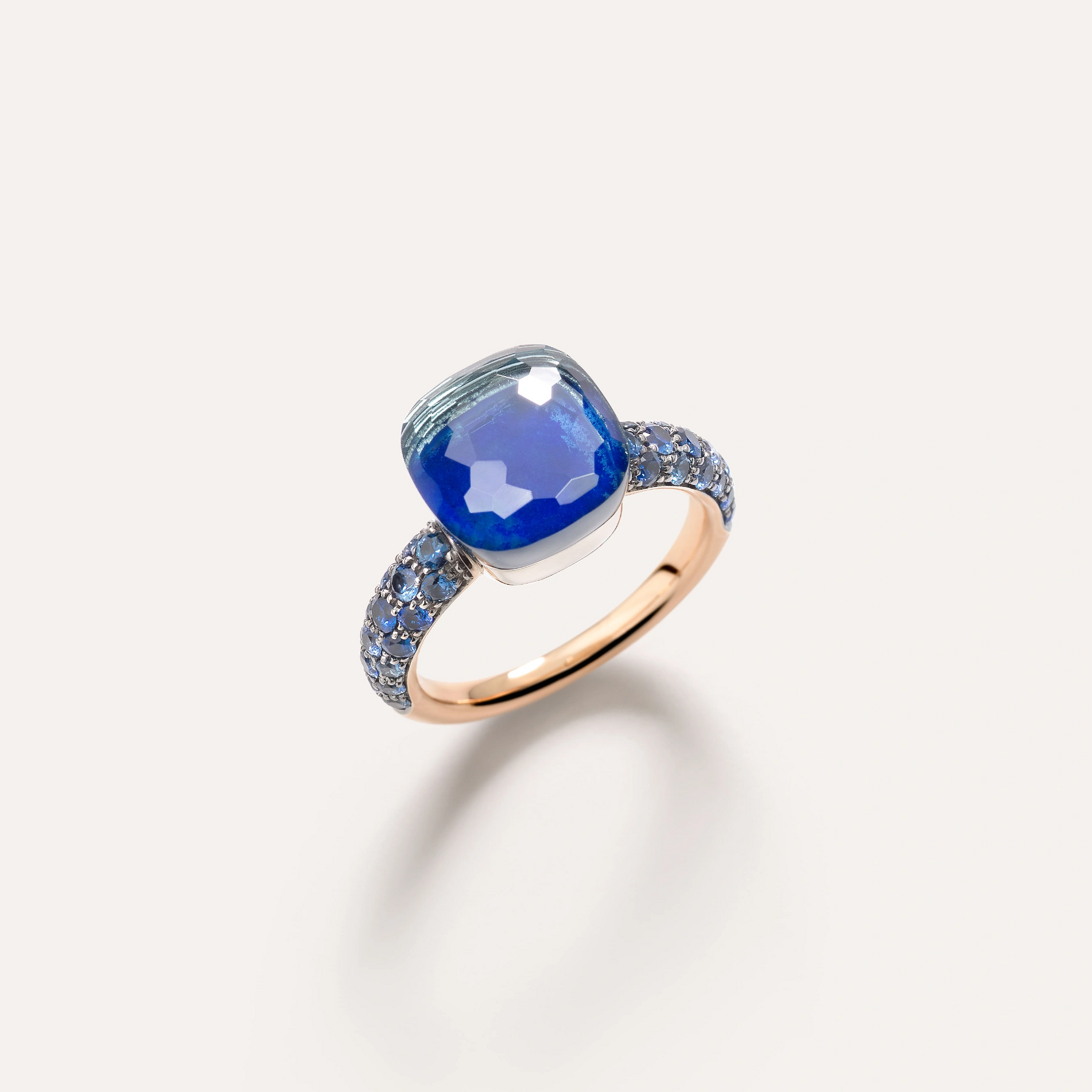 Primary Image Pomellato_nudo-classic-ring-rose-gold-18kt-white-gold-18kt-blue-london-topaz-lapis-lazuli-blue-sapphire