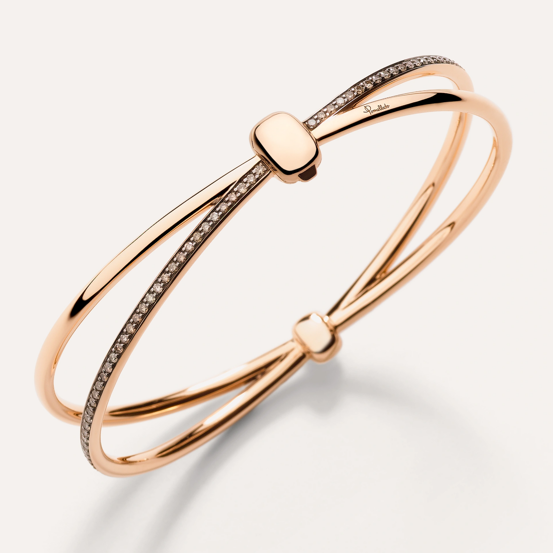 Pomellato Together Bangle in 18k Rose Gold with Brown Diamonds - Orsini Jewellers
