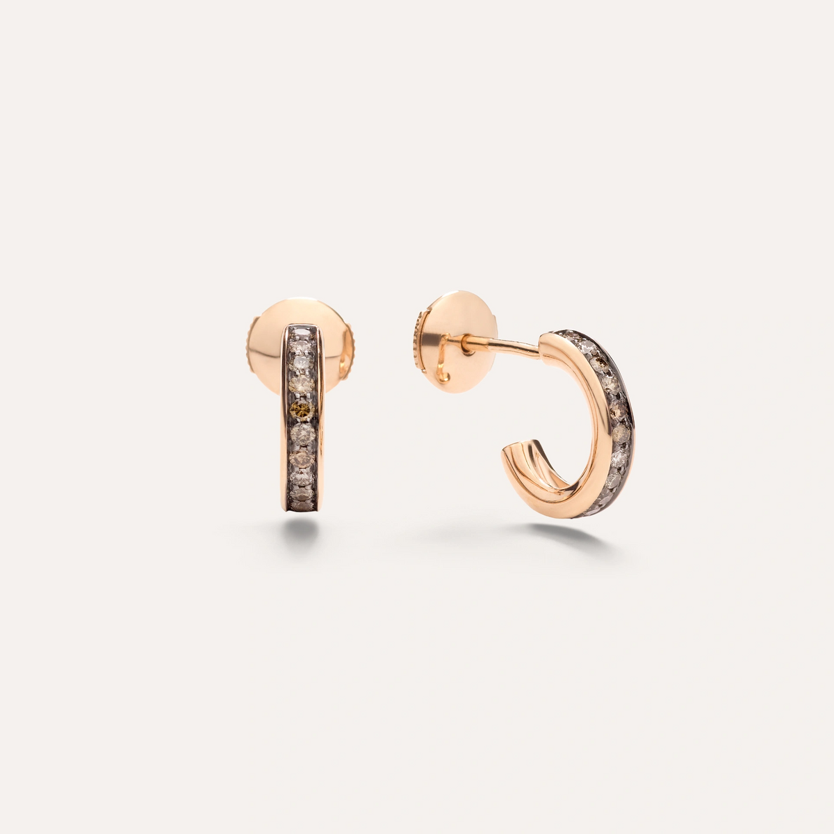 Pomellato Together Earrings in 18k Rose Gold with Brown Diamonds - Orsini Jewellers