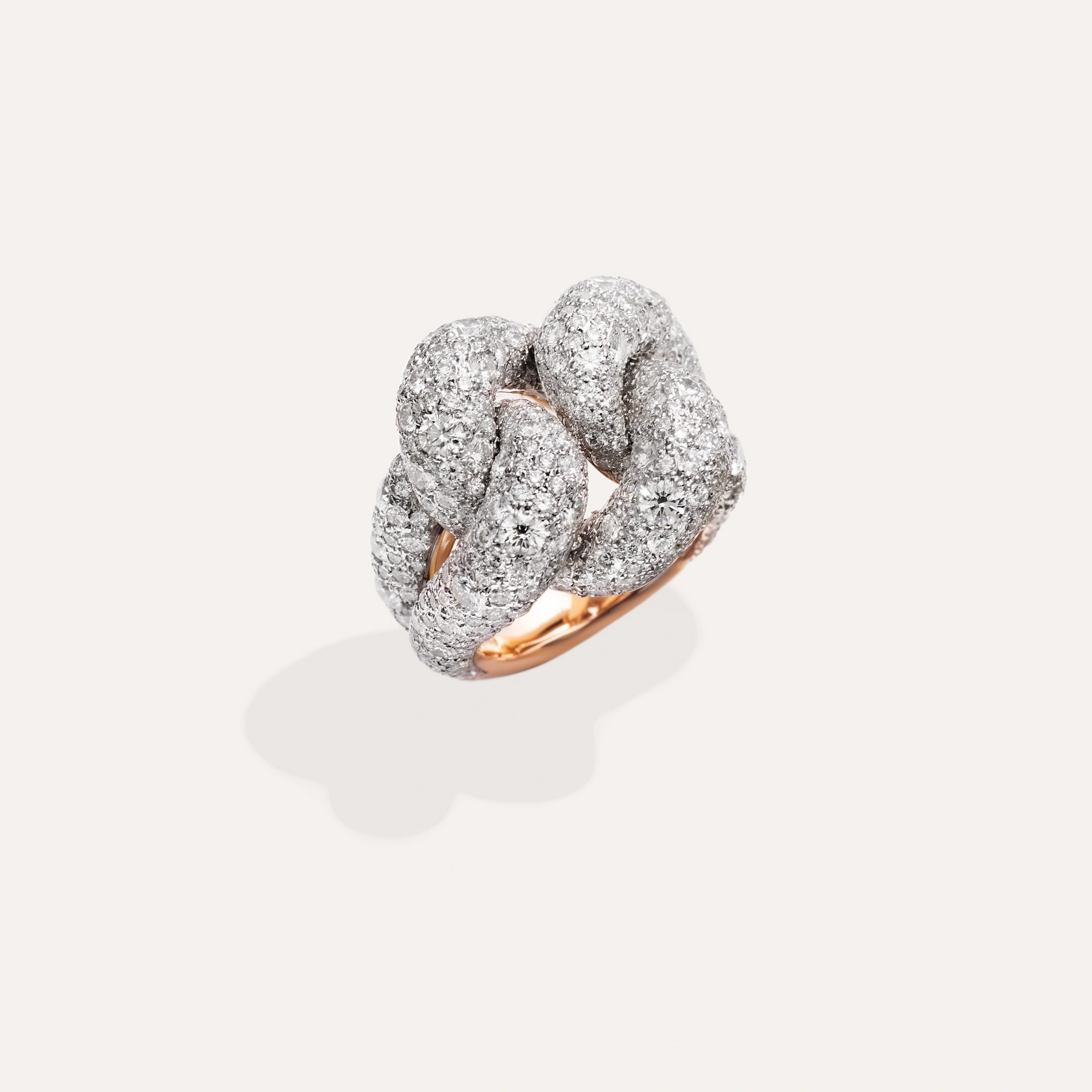 Pomellato Catene Ring in 18k Gold and Silver with White Diamonds - Orsini Jewellers