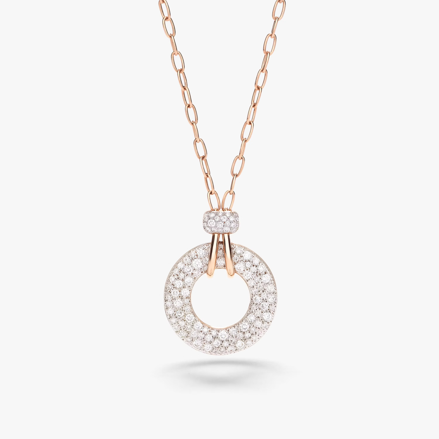 Pomellato Iconica Necklace with Diamond Pendant in 18k Gold PCC4042_O7WHR_DB000
