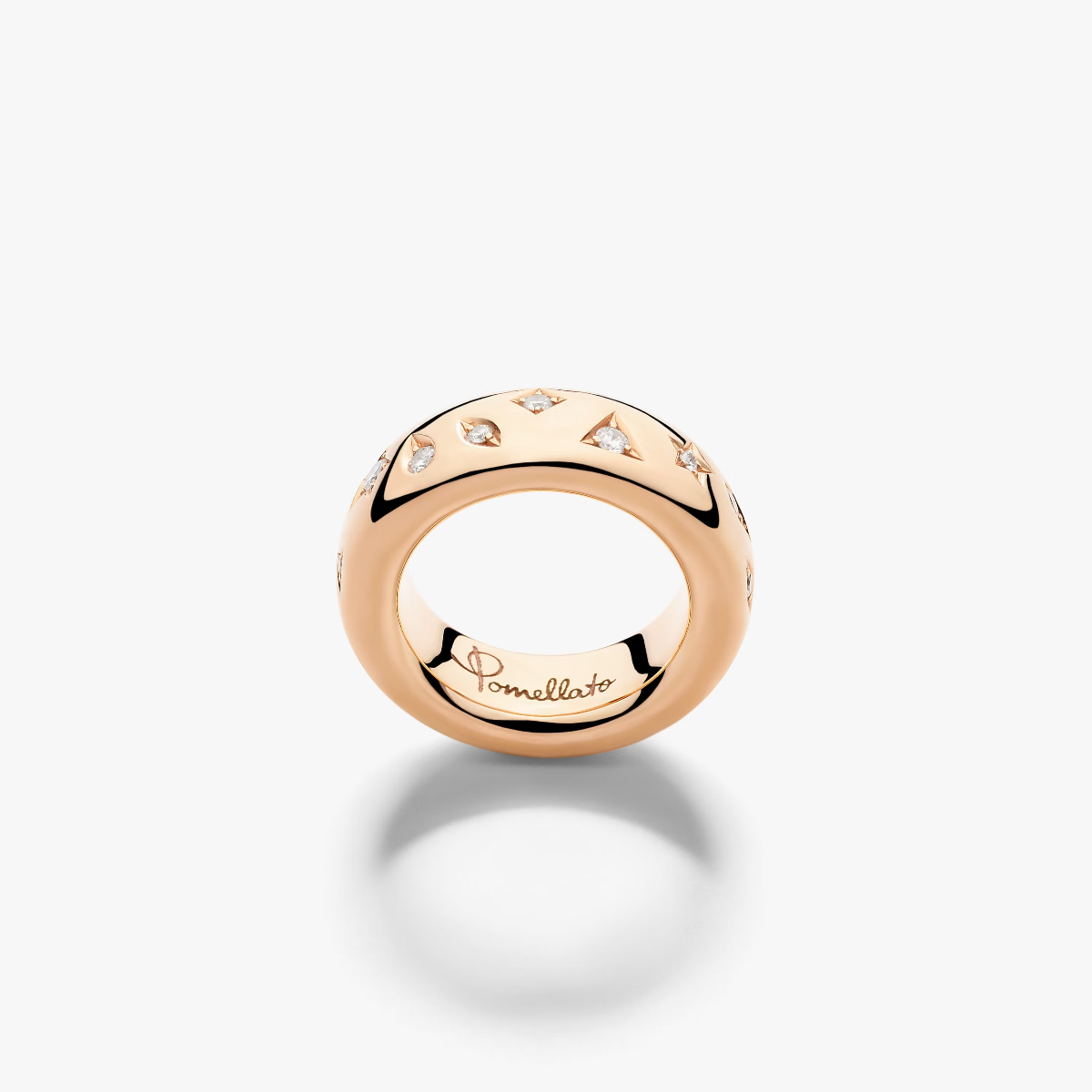 Pomellato Iconica Ring in 18k Rose Gold with Diamonds (small) PA9106E_O7000_DB000