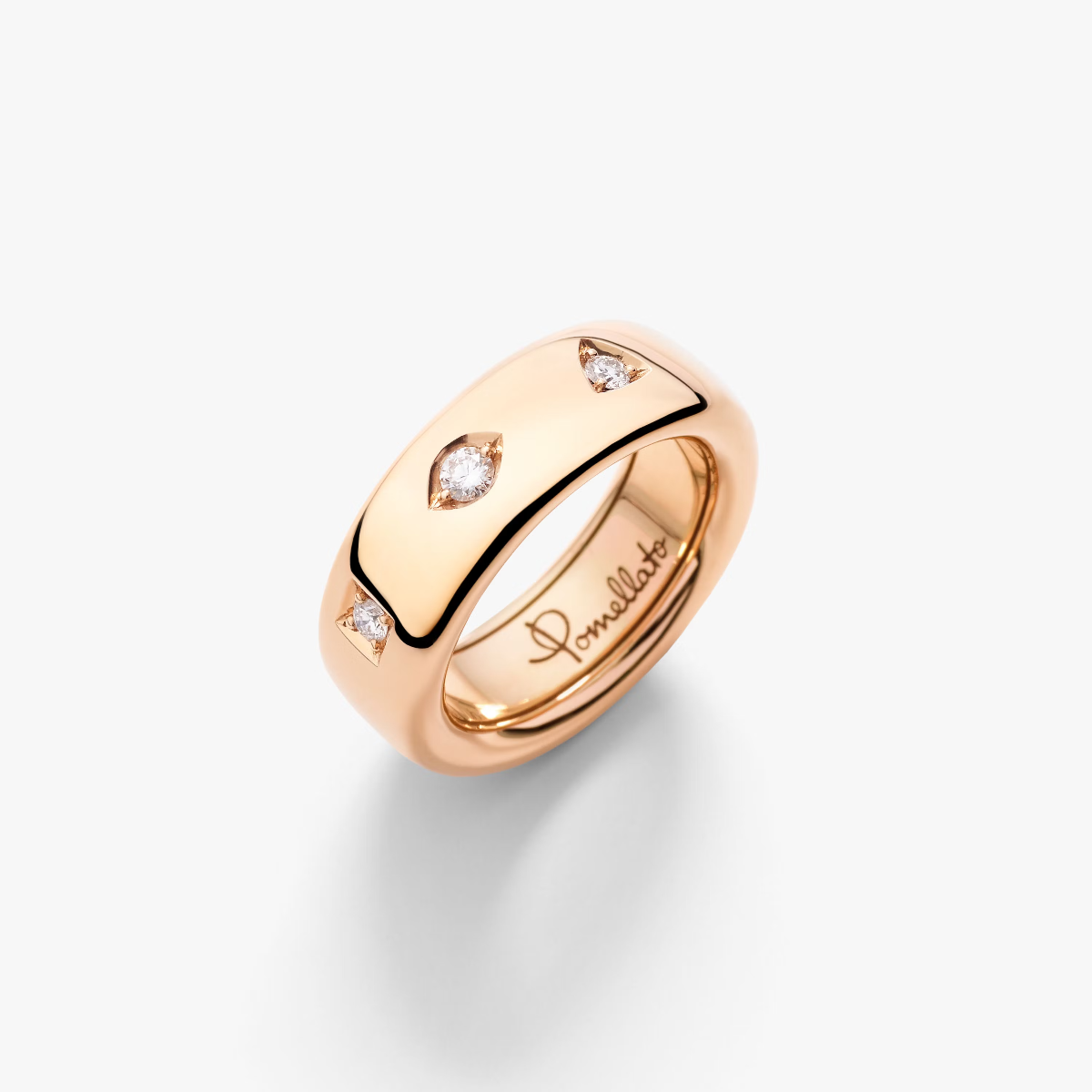 Pomellato Iconica Slim Ring in 18k Rose Gold with Diamonds PAC4006_O7000_DB000