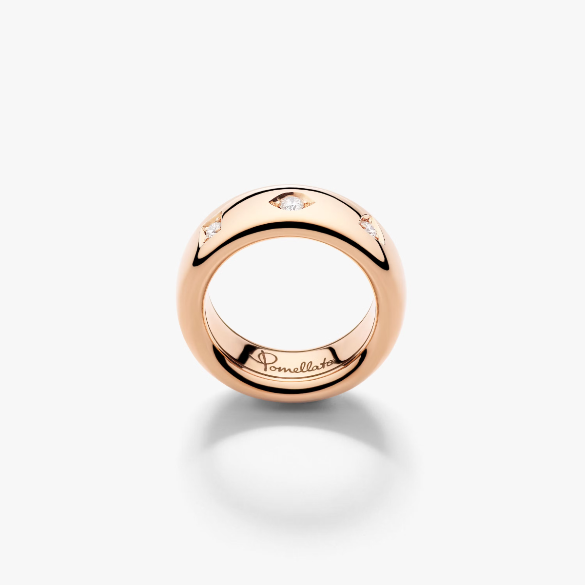Pomellato Iconica Slim Ring in 18k Rose Gold with Diamonds (Slim) PAC4006_O7000_DB000