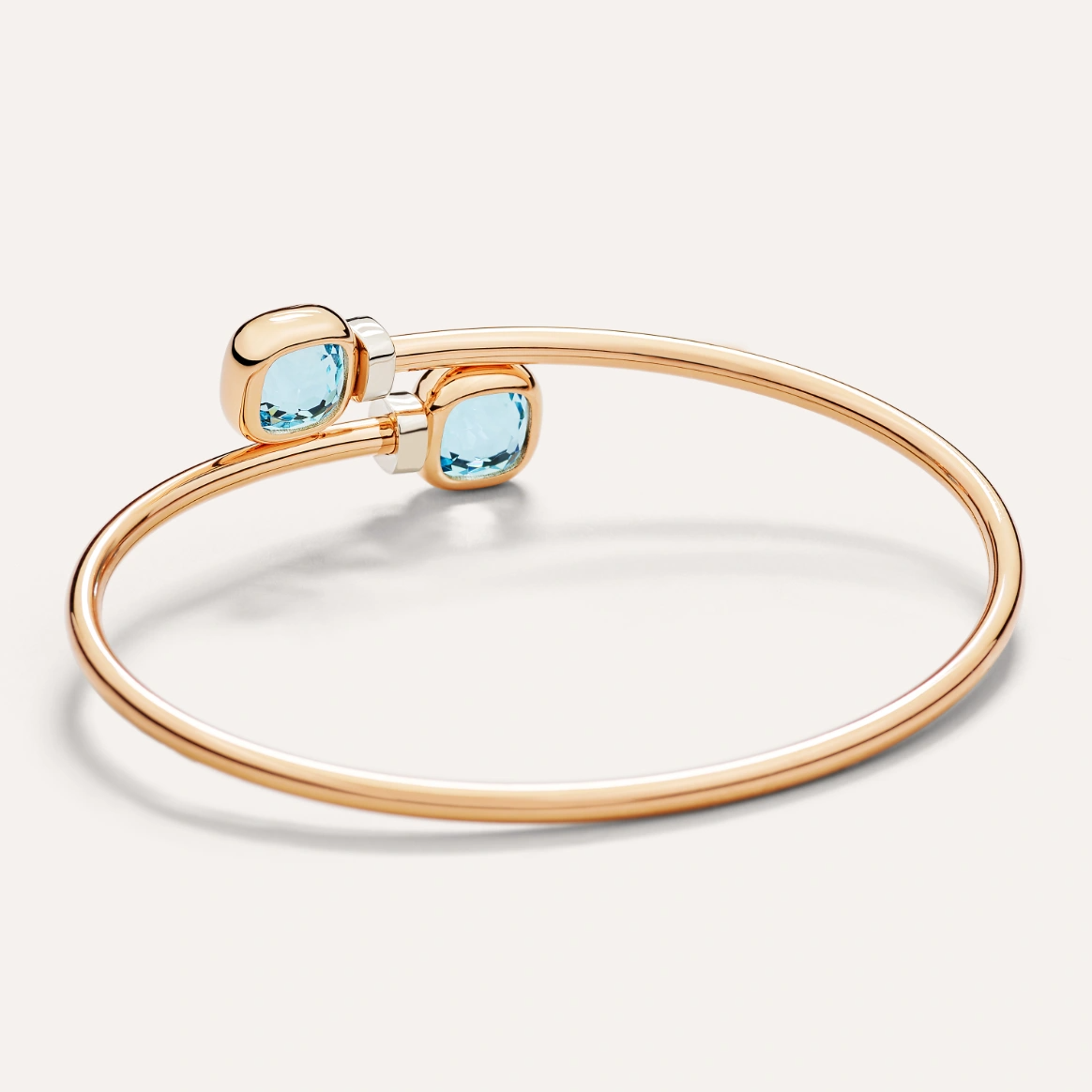 Pomellato Nudo Mini Bangle Bracelet with Sky Blue Topaz and Diamond Detail