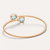 Pomellato Nudo Mini Bangle Bracelet with Sky Blue Topaz and Diamond Detail