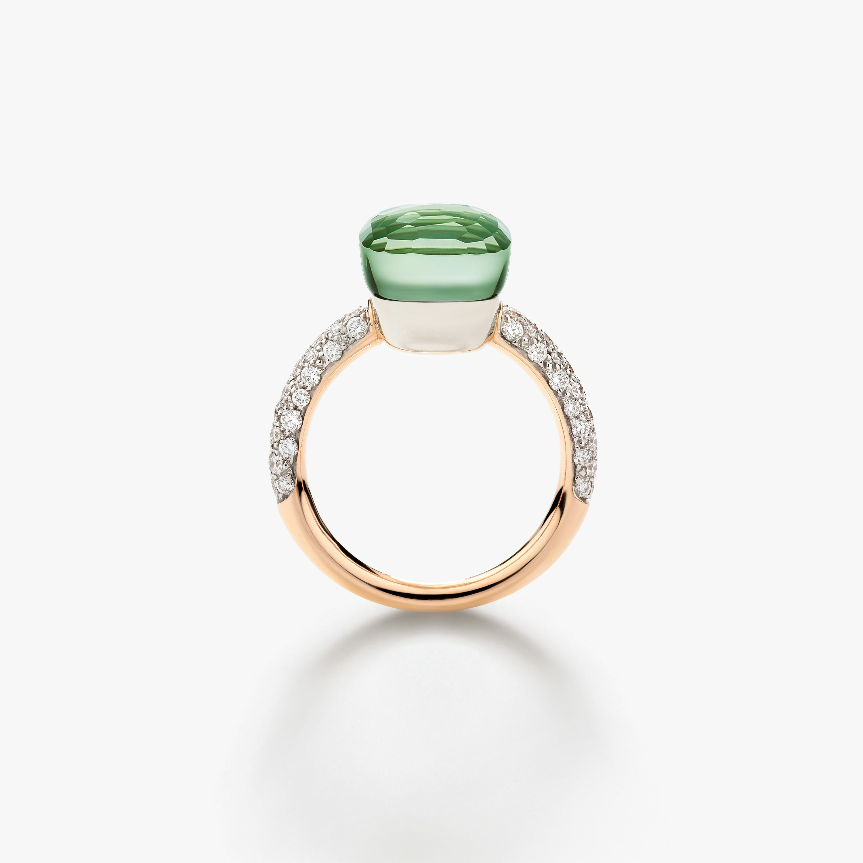 Pomellato Nudo Ring 18k Gold Prasiolite with Green Agate and Diamonds at Orsini