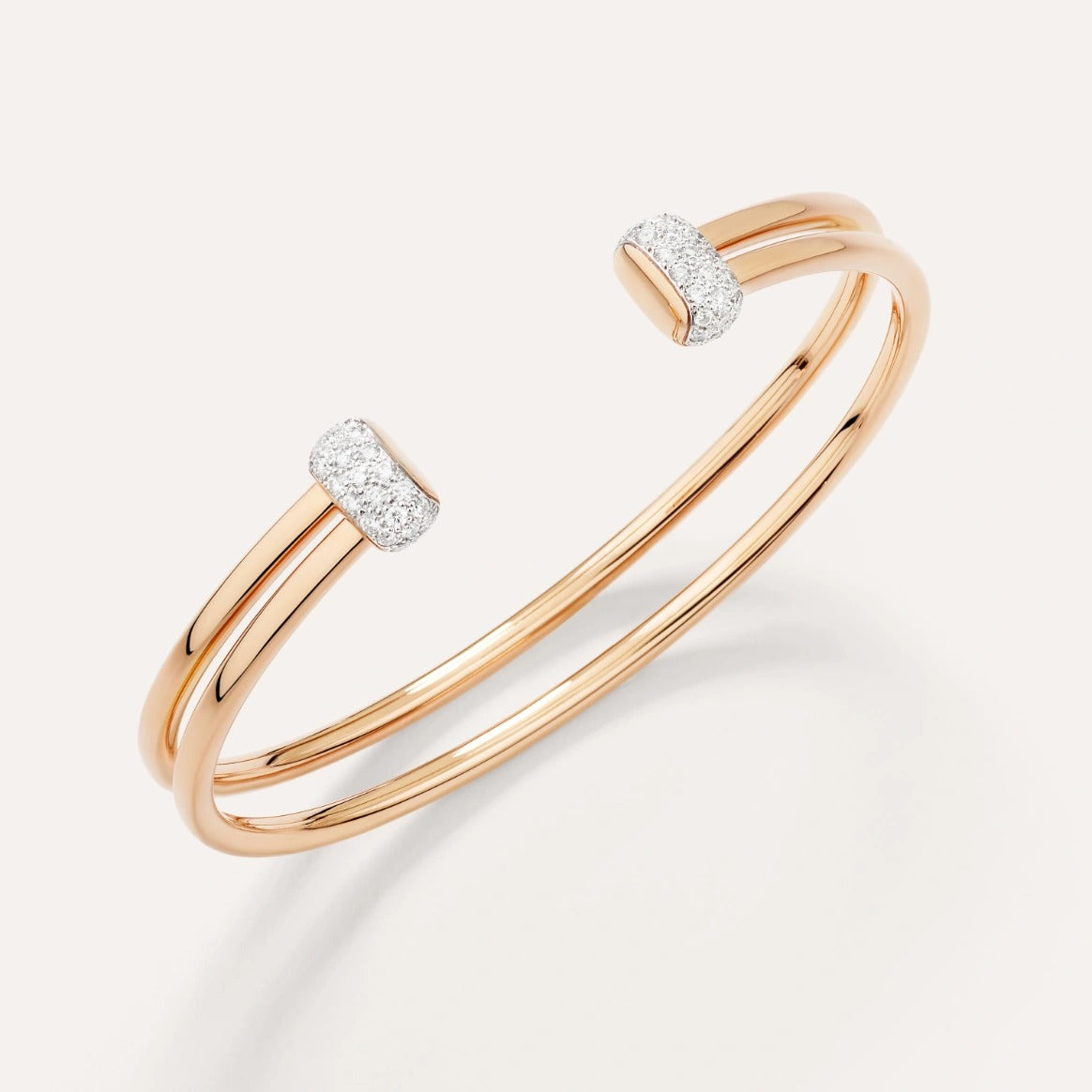 Pomellato Together Bangle in 18k Rose Gold with White Diamonds PBC5010_O7WHR_DB000
