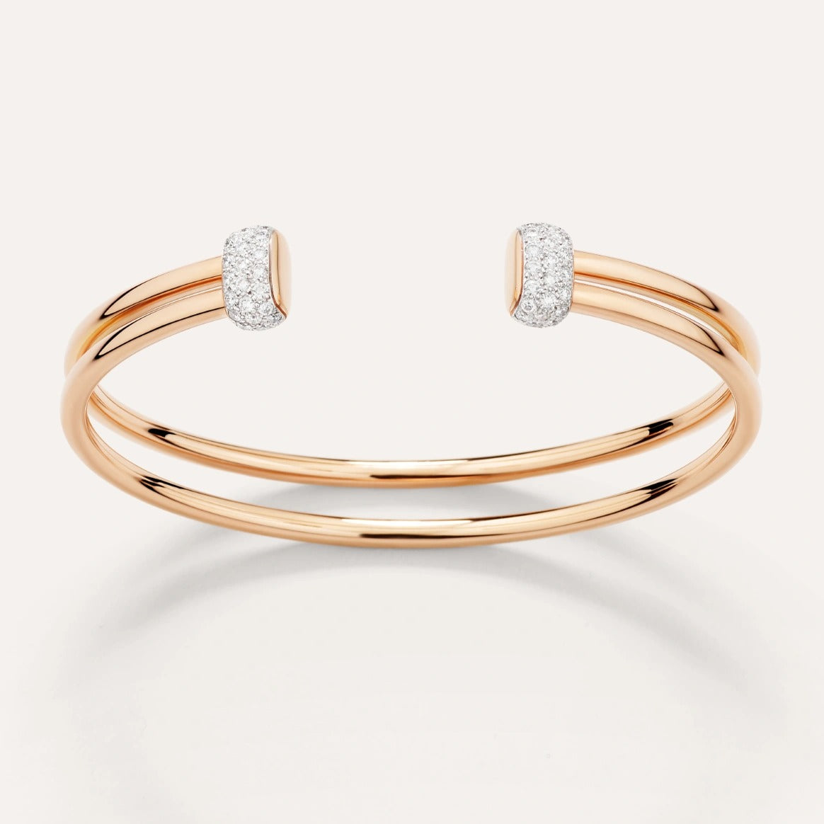 Pomellato Together Bangle in 18k Rose Gold with White Diamonds PBC5010_O7WHR_DB000