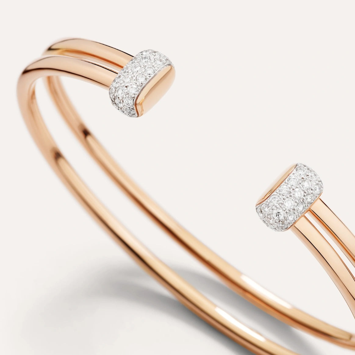 Pomellato Together Bangle in 18k Rose Gold with White Diamonds PBC5010_O7WHR_DB000