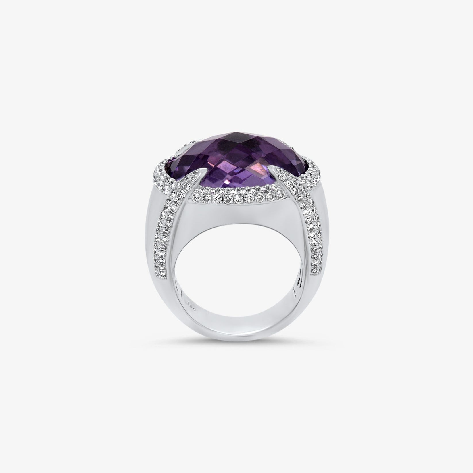 Sahara Ring in 18k White Gold with Amethyst and Diamonds Orsini