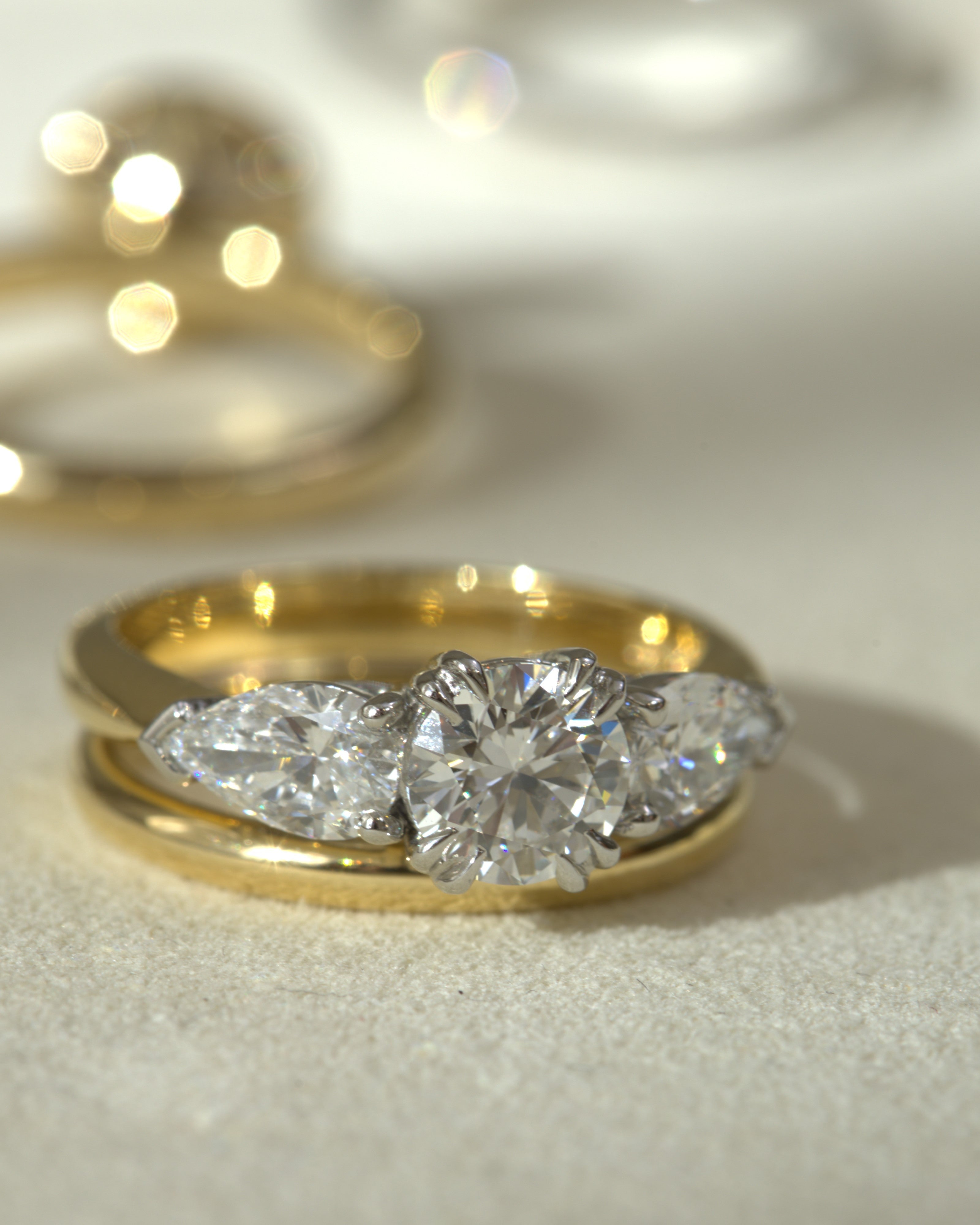 sorrenato gold and platinum diamond engagement ring