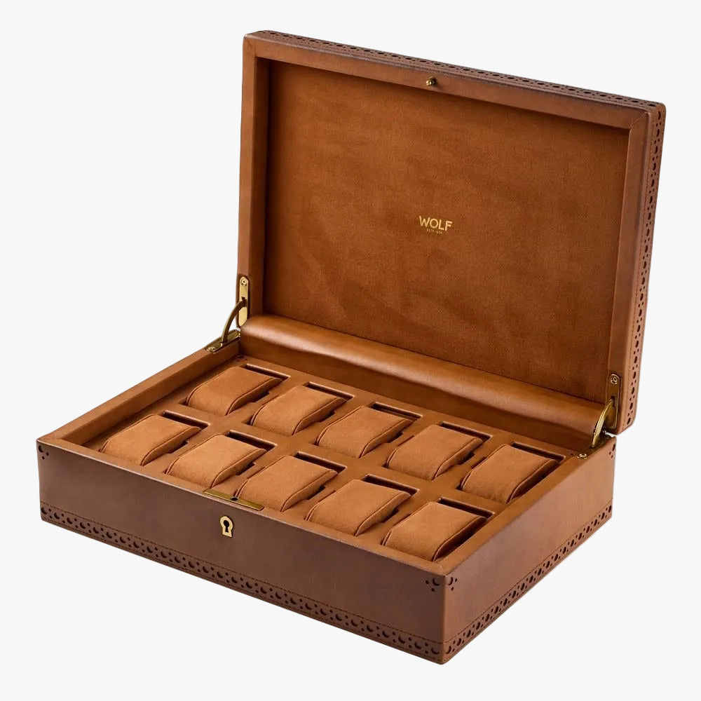 WOLF Brogue Watch Box With Storage for Ten Watches Orsini fine jewellery