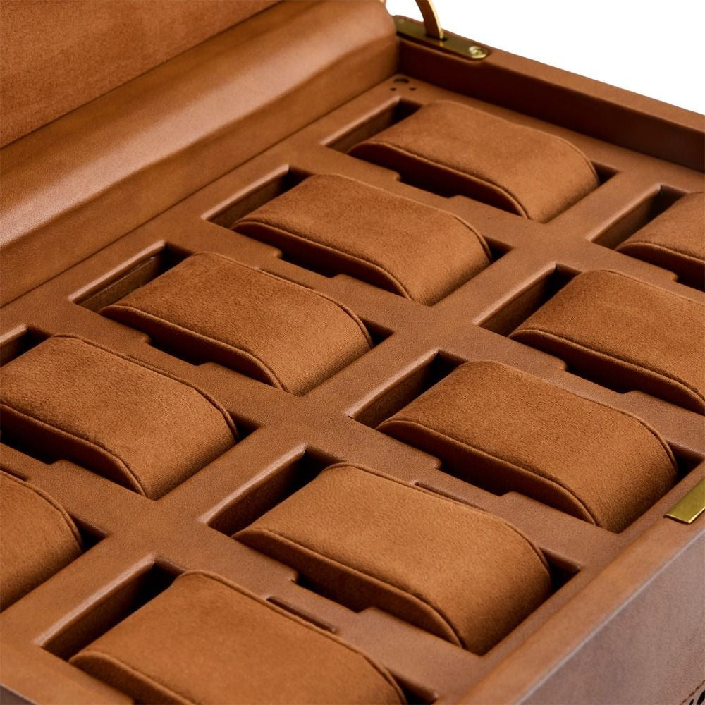 WOLF Brogue Watch Box With Storage for Ten Watches Orsini inside detail