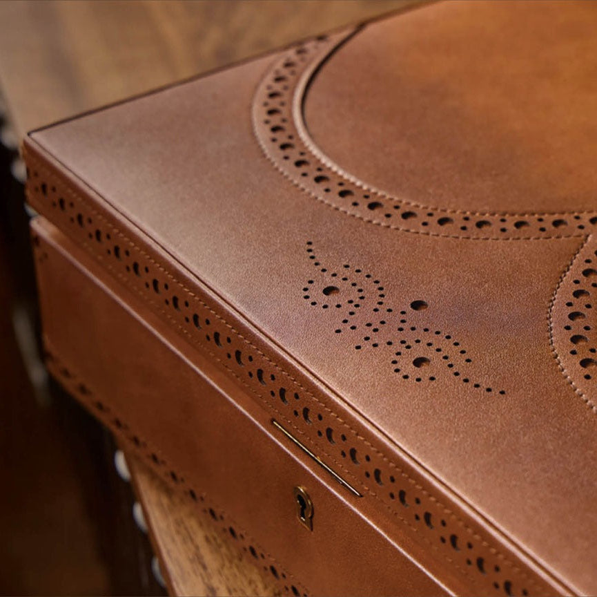 WOLF Brogue Watch Box With Storage for Ten Watches Orsini watch box