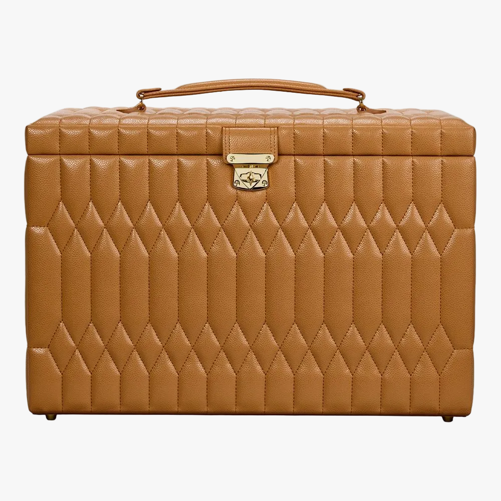 WOLF Lauren Extra Large Jewellery Box in Caramel front
W349907
