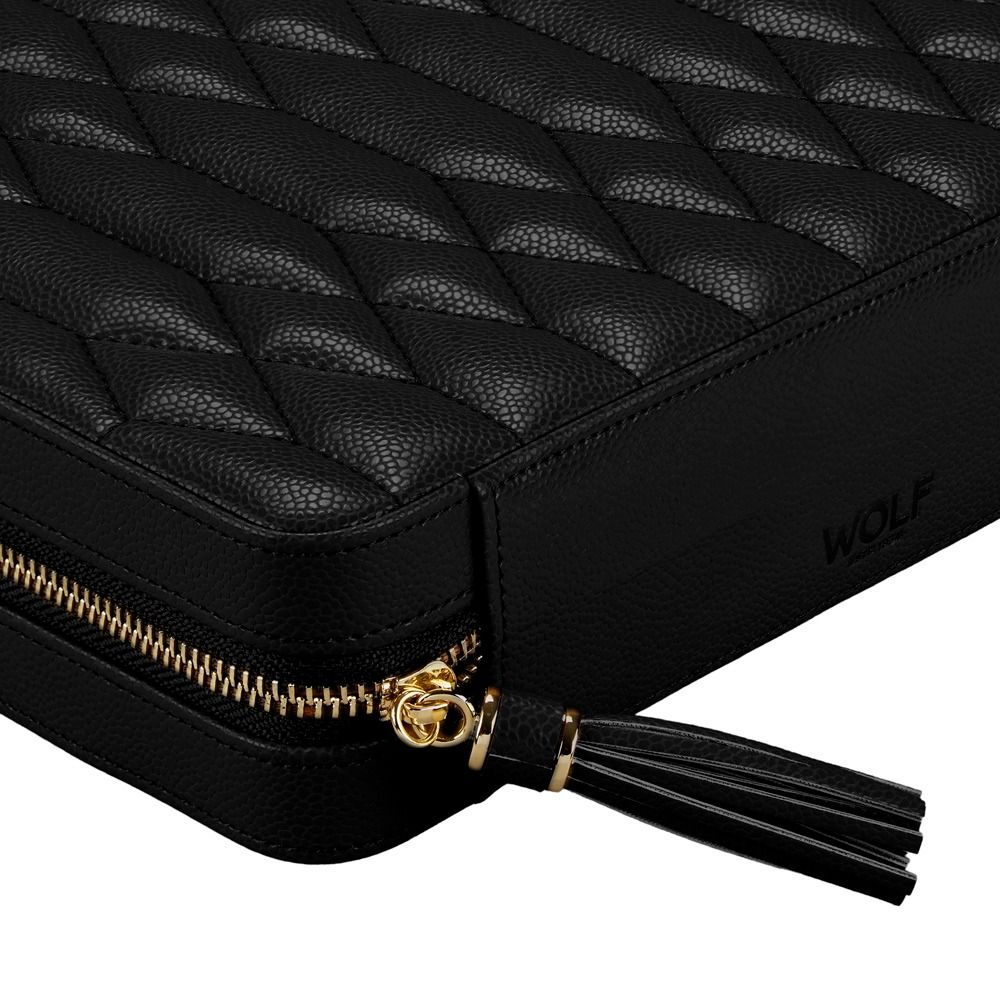 Lauren Jewellery Large Zip Case in Black, Jewellery Box