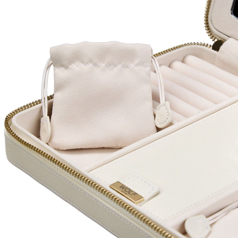Lauren Jewellery Large Zip Case in Ivory, Jewellery Box