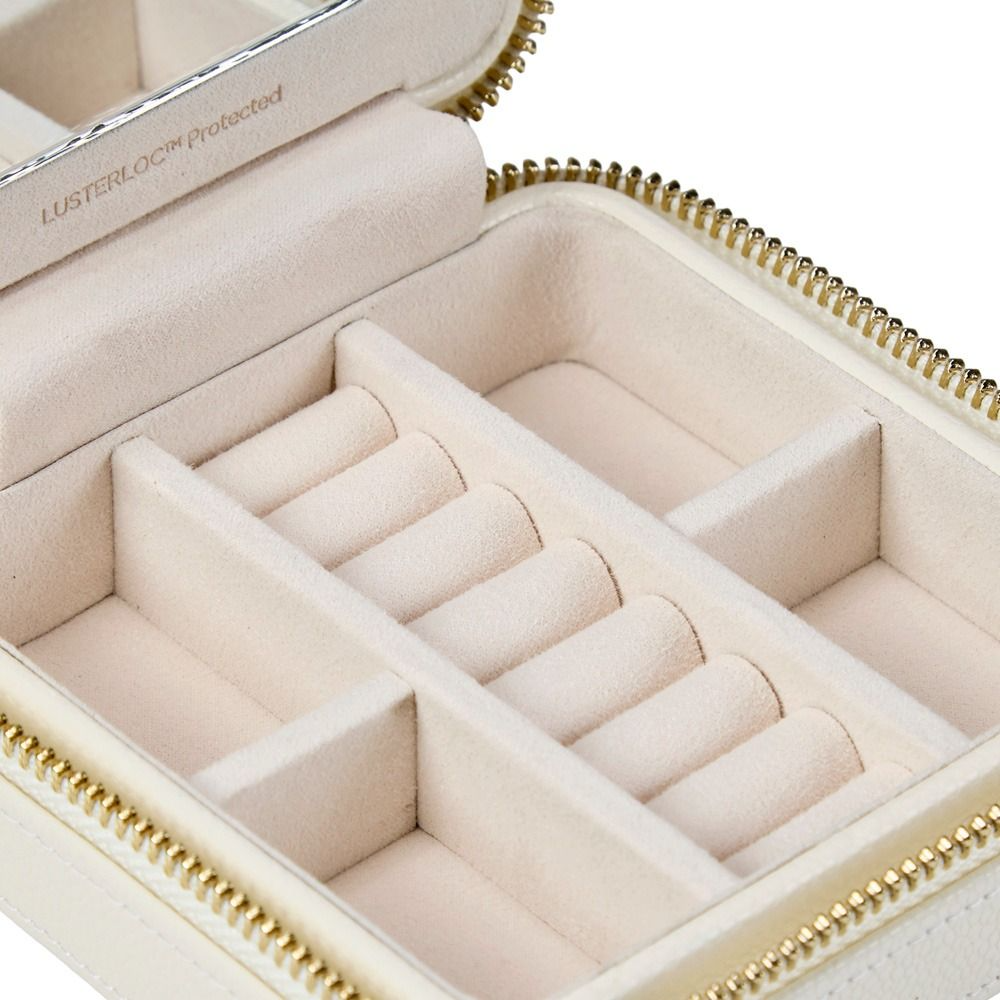 Lauren Jewellery Small Zip Case in Ivory, Jewellery Box