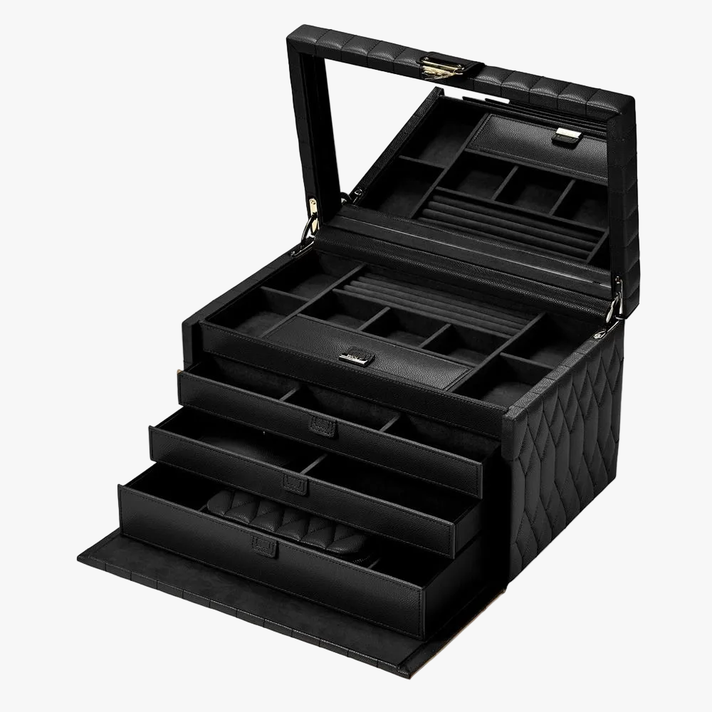 WOLF Lauren Large Jewellery Box in Black