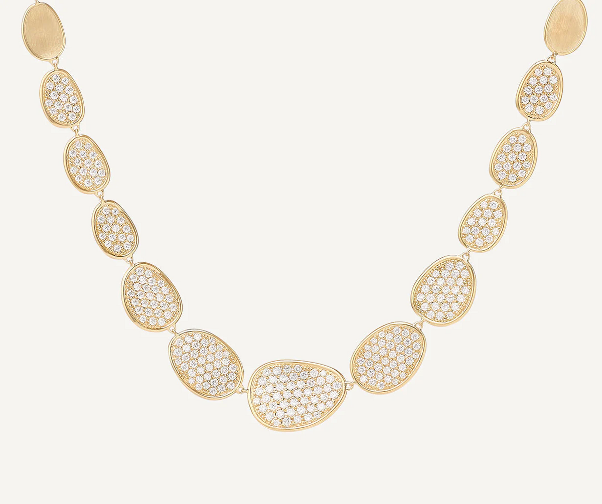 Yellow gold Lunaria diamond necklace