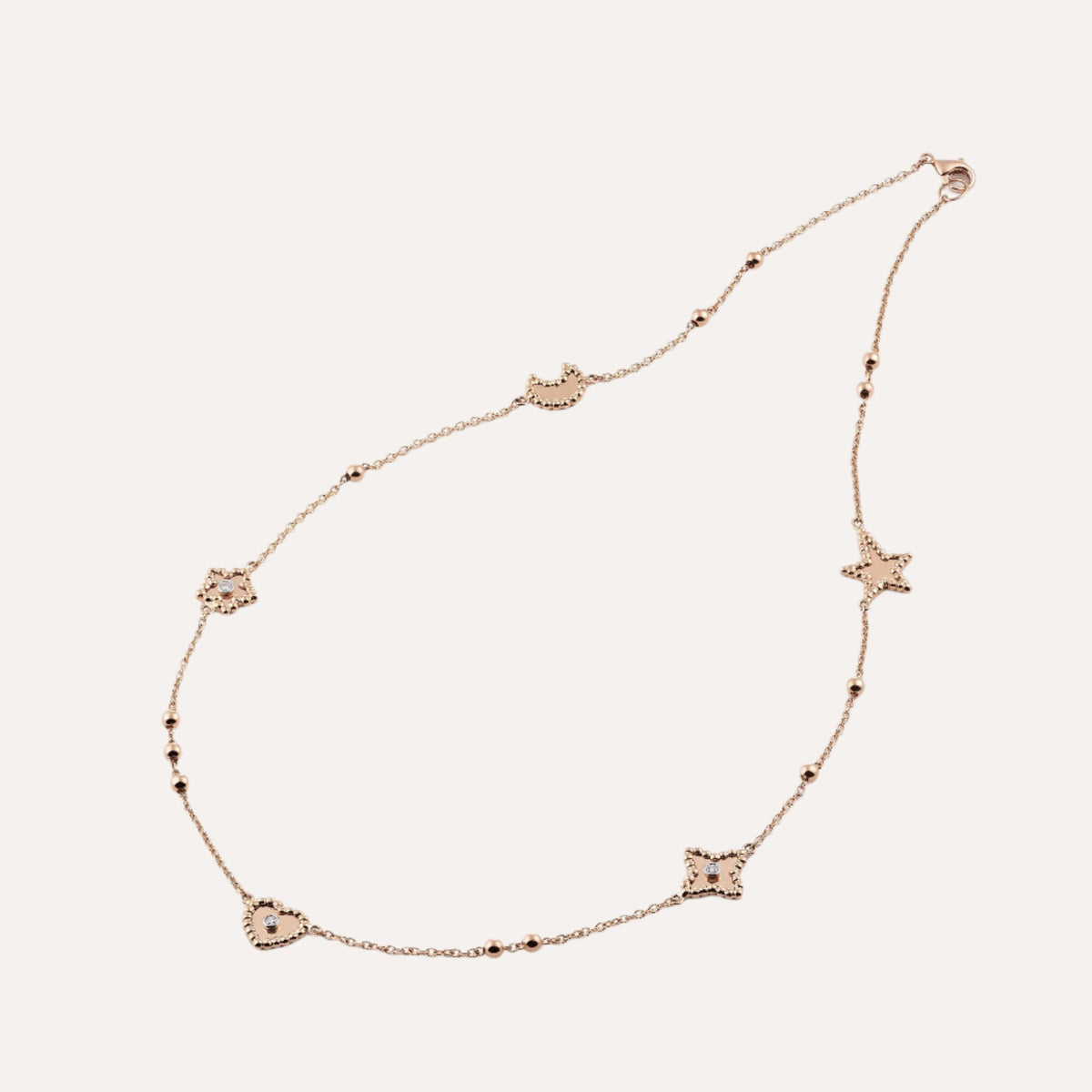 Al Coro Palladio Necklace in 18k Rose Gold with Diamonds - Orsini Jewellers