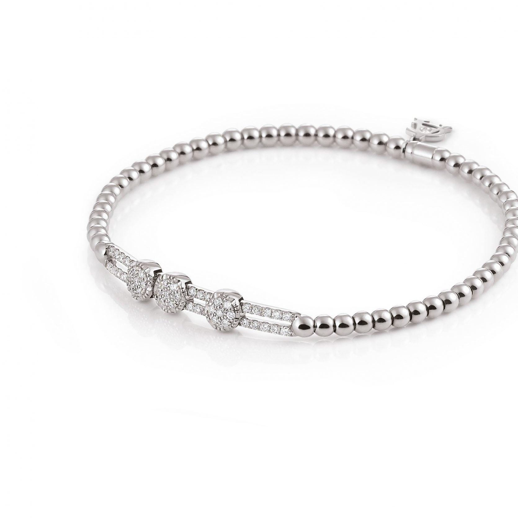 Al Coro Stretchy Bracelet in 18k White Gold with 67 Brilliant Diamonds - Orsini Jewellers A358W