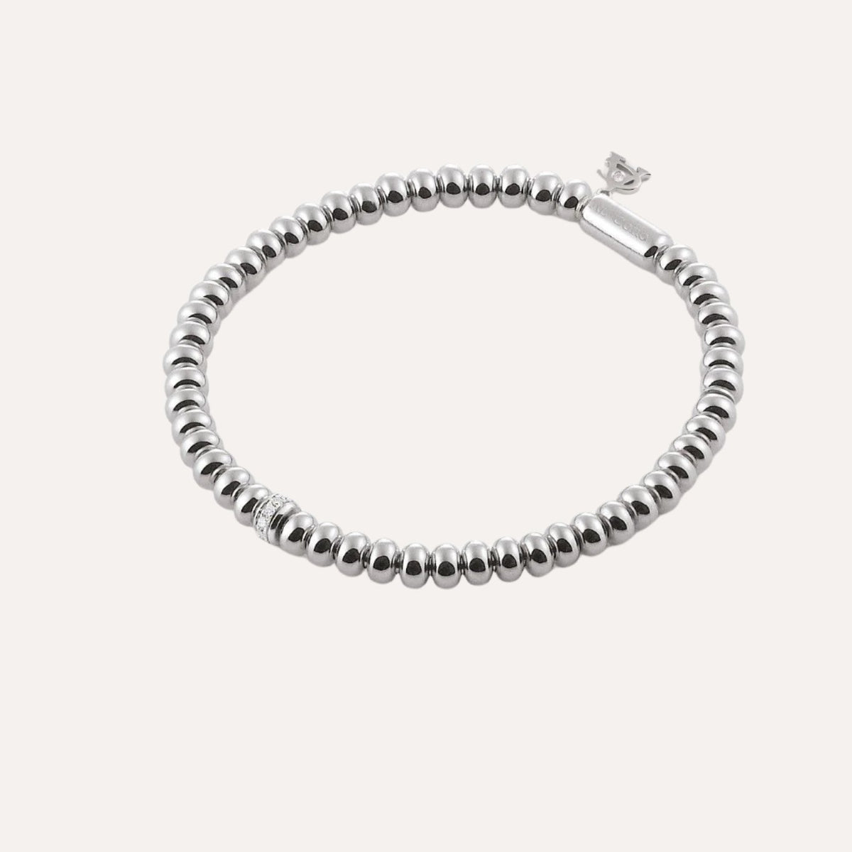Al Coro Stretchy Bracelet in 18k White Gold with Diamond Detail - Orsini Jewellers