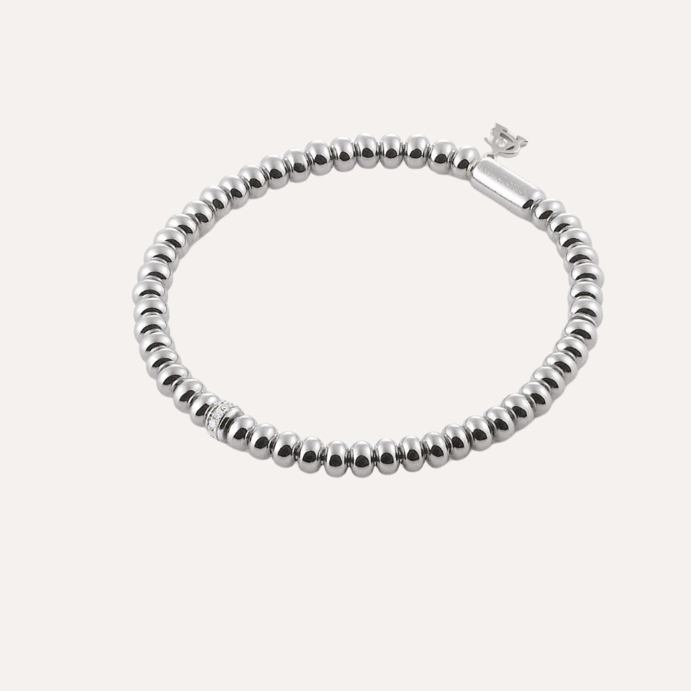 Al Coro Stretchy Bracelet in 18k White Gold with Diamond Detail - Orsini Jewellers