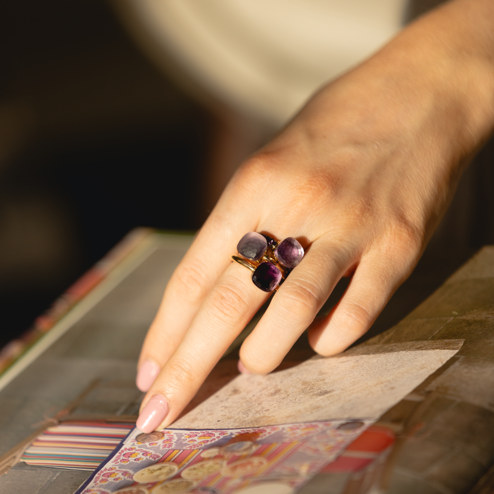 nudo rings in purple amethyst tones from pomellato at orsini
