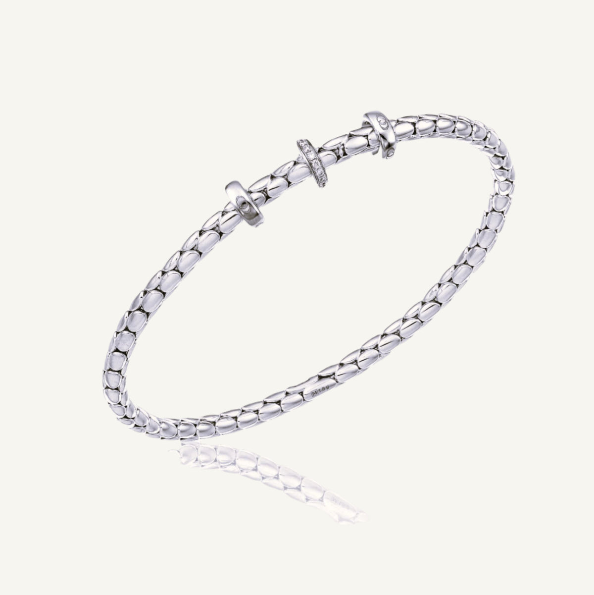 white gold stretch bracelet from chimento